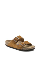 Birkenstock Women's Mink Suede Leather Arizona Sfb Slippers | Derimod Birkenstock Women's Mink Suede Leather Arizona Sfb Slippers | Derimod