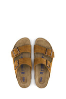 Birkenstock Women's Mink Suede Leather Arizona Sfb Slippers | Derimod Birkenstock Women's Mink Suede Leather Arizona Sfb Slippers | Derimod