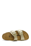 Birkenstock Kadın Altın Arizona Bf Çift Tokalı Terlik | Derimod Birkenstock Kadın Altın Arizona Bf Çift Tokalı Terlik | Derimod