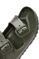 Birkenstock Men's Green Arizona Eva Double Buckle Slippers | Derimod Birkenstock Men's Green Arizona Eva Double Buckle Slippers | Derimod