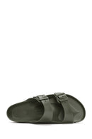 Birkenstock Men's Green Arizona Eva Double Buckle Slippers | Derimod Birkenstock Men's Green Arizona Eva Double Buckle Slippers | Derimod