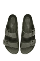 Birkenstock Men's Green Arizona Eva Double Buckle Slippers | Derimod Birkenstock Men's Green Arizona Eva Double Buckle Slippers | Derimod