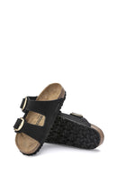 Birkenstock Women's Black Suede Leather Arizona Big Buckle Slippers | Derimod Birkenstock Women's Black Suede Leather Arizona Big Buckle Slippers | Derimod