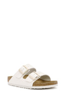 Birkenstock Kadın Beyaz Arizona Bf Çift Bantlı Terlik | Derimod Birkenstock Kadın Beyaz Arizona Bf Çift Bantlı Terlik | Derimod