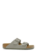 Birkenstock Men's Green Arizona Bf Double Buckle Slippers | Derimod Birkenstock Men's Green Arizona Bf Double Buckle Slippers | Derimod