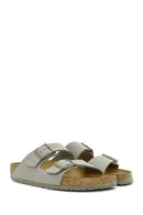 Birkenstock Men's Green Arizona Bf Double Buckle Slippers | Derimod Birkenstock Men's Green Arizona Bf Double Buckle Slippers | Derimod