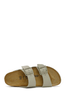 Birkenstock Men's Green Arizona Bf Double Buckle Slippers | Derimod Birkenstock Men's Green Arizona Bf Double Buckle Slippers | Derimod