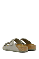 Birkenstock Men's Green Arizona Bf Double Buckle Slippers | Derimod Birkenstock Men's Green Arizona Bf Double Buckle Slippers | Derimod