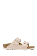 Birkenstock Kadın Bej Arizona Bf Çift Tokalı Terlik | Derimod Birkenstock Kadın Bej Arizona Bf Çift Tokalı Terlik | Derimod