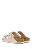 Birkenstock Kadın Bej Arizona Bf Çift Tokalı Terlik | Derimod Birkenstock Kadın Bej Arizona Bf Çift Tokalı Terlik | Derimod