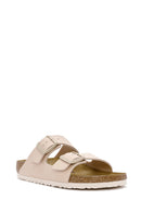 Birkenstock Kadın Bej Arizona Bf Çift Tokalı Terlik | Derimod Birkenstock Kadın Bej Arizona Bf Çift Tokalı Terlik | Derimod