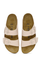 Birkenstock Kadın Bej Arizona Bf Çift Tokalı Terlik | Derimod Birkenstock Kadın Bej Arizona Bf Çift Tokalı Terlik | Derimod