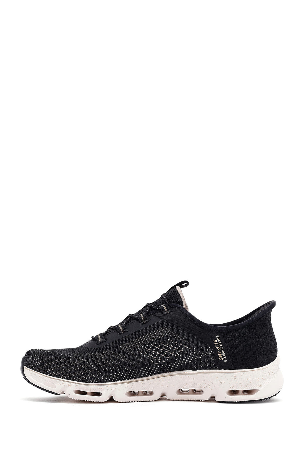 Skechers Kadın Siyah Glide Bağcıklı Kalın Tabanlı Kumaş Sneaker