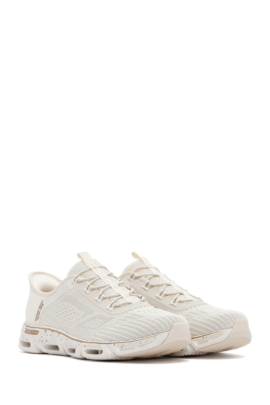 Skechers Kadın Bej Glide Step Gratify Bağcıklı Kumaş Sneaker