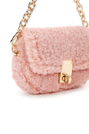 Kadın Pembe Peluş Mini Çapraz Çanta | Derimod Kadın Pembe Peluş Mini Çapraz Çanta | Derimod