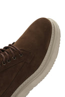 Men's Brown Thick Soled Laced Suede Leather Boots | Derimod Men's Brown Thick Soled Laced Suede Leather Boots | Derimod