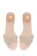 Women's Beige Stone Jelly Slippers | Derimod Women's Beige Stone Jelly Slippers | Derimod