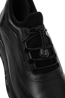 Erkek Siyah Bağcıklı Deri Sneaker | Derimod Erkek Siyah Bağcıklı Deri Sneaker | Derimod