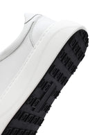 Men's White Lace-up Thick-Sole Leather Sneaker | Derimod Men's White Lace-up Thick-Sole Leather Sneaker | Derimod