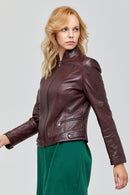 June Women's Leather Jacket | Derimod June Women's Leather Jacket | Derimod