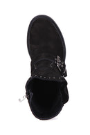 Women's Suede Boots with Stud and Buckle Detail | Derimod Women's Suede Boots with Stud and Buckle Detail | Derimod