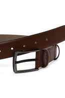Male Dark Tan Leather Belt | Derimod Male Dark Tan Leather Belt | Derimod