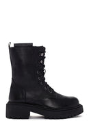 Women's Black Zippered Leather Boots | Derimod Women's Black Zippered Leather Boots | Derimod