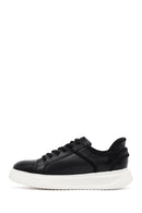 Erkek Siyah Bağcıklı Kalın Tabanlı Deri Sneaker | Derimod Erkek Siyah Bağcıklı Kalın Tabanlı Deri Sneaker | Derimod