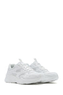 Skechers Women's White Bobs Bamina Lace-Up Chunky Sole Fabric Sneakers | Derimod Skechers Women's White Bobs Bamina Lace-Up Chunky Sole Fabric Sneakers | Derimod