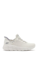Skechers Women's White Bobs B Flex - Fan Fav Chunky Sole Fabric Sneakers | Derimod Skechers Women's White Bobs B Flex - Fan Fav Chunky Sole Fabric Sneakers | Derimod