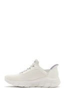 Skechers Women's White Bobs B Flex - Fan Fav Chunky Sole Fabric Sneakers | Derimod Skechers Women's White Bobs B Flex - Fan Fav Chunky Sole Fabric Sneakers | Derimod