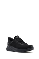 Skechers Men's Black Bobs Squad Lace-Up Thick-Soled Fabric Sneakers | Derimod Skechers Men's Black Bobs Squad Lace-Up Thick-Soled Fabric Sneakers | Derimod