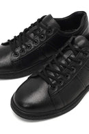 Men's Black Lace-Up Leather Casual Sneaker | Derimod Men's Black Lace-Up Leather Casual Sneaker | Derimod