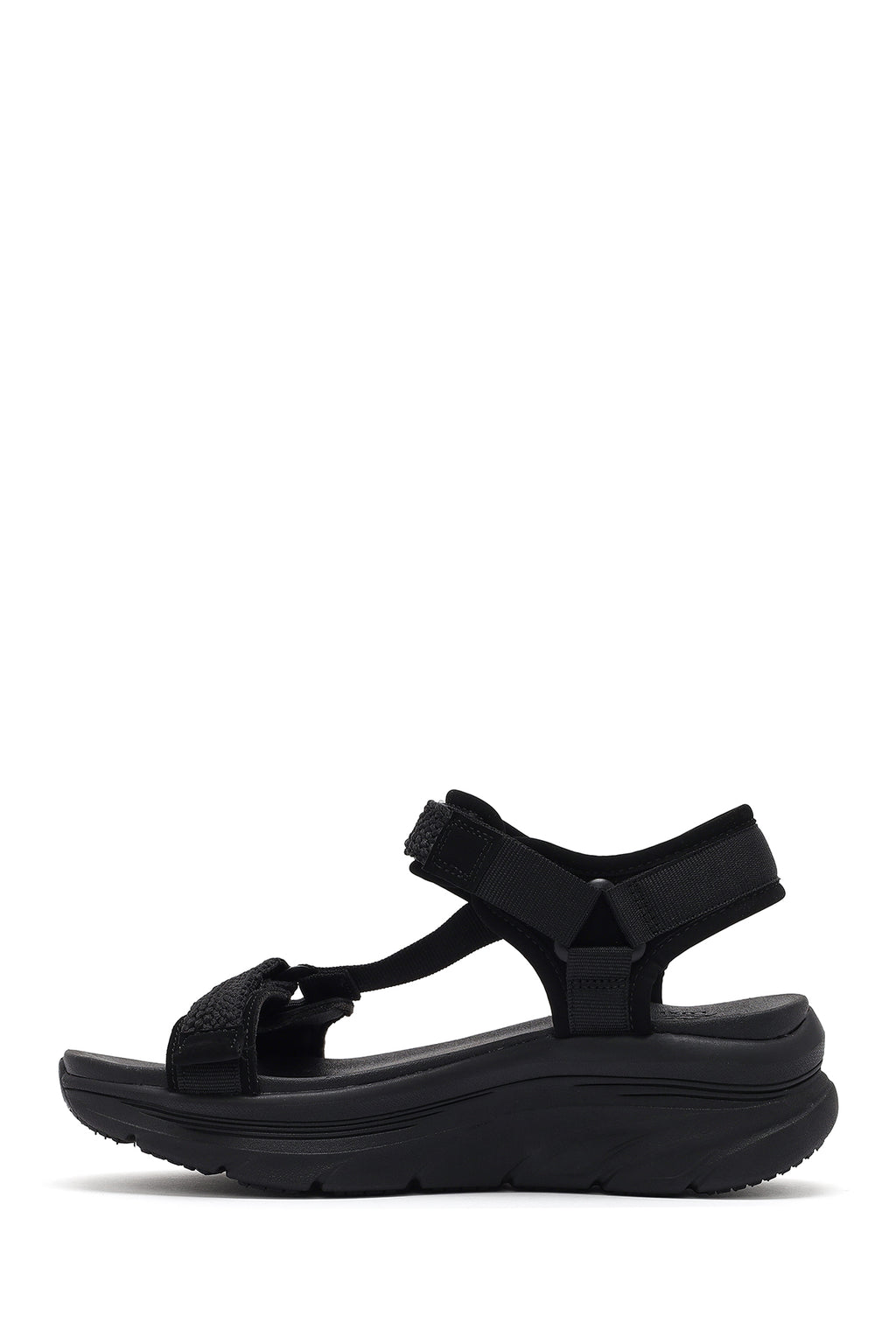 Skechers Kadın Siyah D'lux Walker - Pretty Field Kalın Tabanlı Sandalet