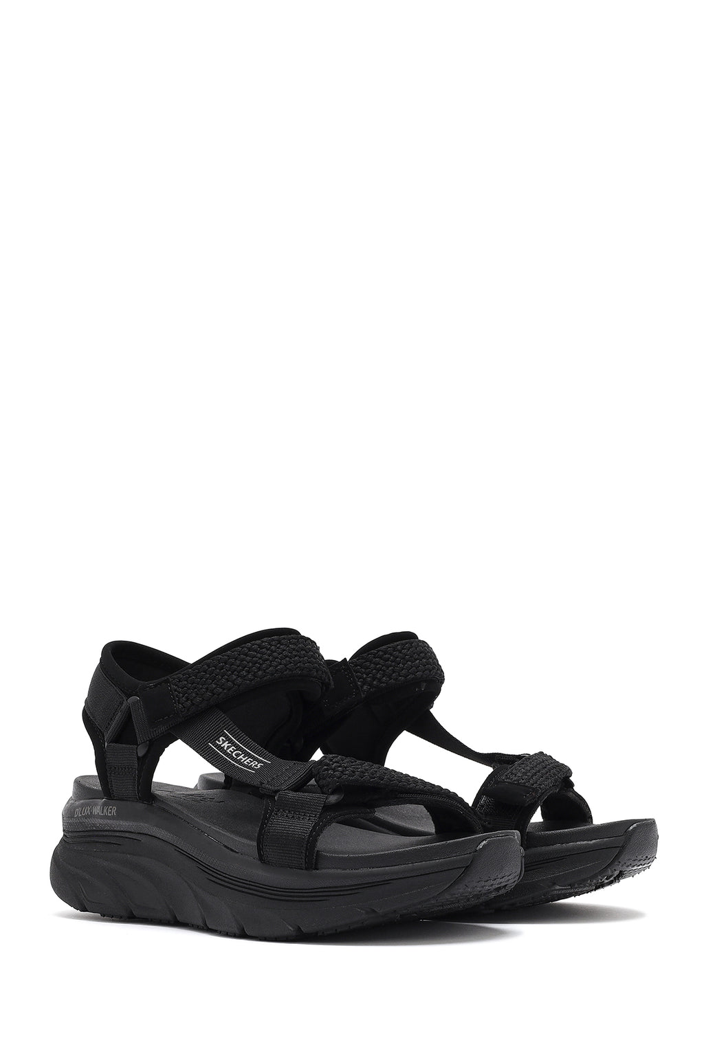 Skechers Kadın Siyah D'lux Walker - Pretty Field Kalın Tabanlı Sandalet