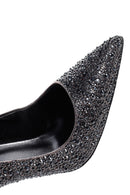 Women's Anthracite Leather Thin High Heel Stiletto | Derimod Women's Anthracite Leather Thin High Heel Stiletto | Derimod