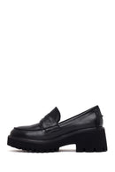 Kadın Siyah Kalın Topuklu Deri Maskülen Loafer | Derimod Kadın Siyah Kalın Topuklu Deri Maskülen Loafer | Derimod