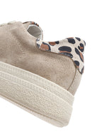 Women's Beige Lace-Up Suede Leather Sneaker | Derimod Women's Beige Lace-Up Suede Leather Sneaker | Derimod