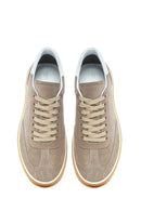Erkek Bej Bağcıklı Süet Deri Sneaker | Derimod Erkek Bej Bağcıklı Süet Deri Sneaker | Derimod