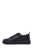 Erkek Siyah Bağcıklı Deri Sneaker | Derimod Erkek Siyah Bağcıklı Deri Sneaker | Derimod