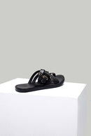 Black Men's Leather Sandals with Mesh Detail | Derimod Black Men's Leather Sandals with Mesh Detail | Derimod