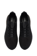 Erkek Siyah Bağcıklı Nubuk Deri Comfort Sneaker | Derimod Erkek Siyah Bağcıklı Nubuk Deri Comfort Sneaker | Derimod
