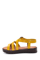 Women's Yellow Leather Flat Bodrum Sandals | Derimod Women's Yellow Leather Flat Bodrum Sandals | Derimod