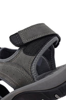 Erkek Gri Deri Outdoor Sandalet | Derimod Erkek Gri Deri Outdoor Sandalet | Derimod