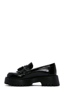 Women's Black Tassel Leather Masculine Loafer | Derimod Women's Black Tassel Leather Masculine Loafer | Derimod