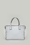 Blue Women's Shoulder Bag with Flower Detail | Derimod Blue Women's Shoulder Bag with Flower Detail | Derimod