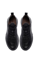 Men's Black Lace-Up Leather Casual Sneakers | Derimod Men's Black Lace-Up Leather Casual Sneakers | Derimod