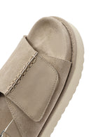 Women's Beige Strappy Suede Leather Sandals | Derimod Women's Beige Strappy Suede Leather Sandals | Derimod