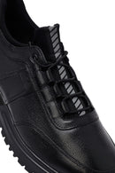 Erkek Siyah Bağcıklı Kalın Tabanlı Deri Casual Sneaker | Derimod Erkek Siyah Bağcıklı Kalın Tabanlı Deri Casual Sneaker | Derimod