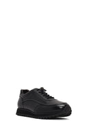 Men's Black Lace-Up Thick-Soled Leather Casual Sneaker | Derimod Men's Black Lace-Up Thick-Soled Leather Casual Sneaker | Derimod